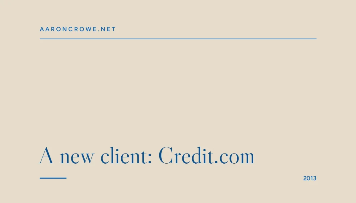 A new client: Credit.com
