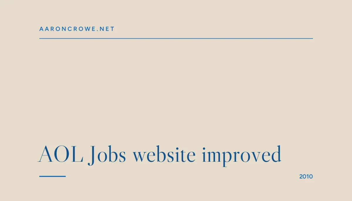 AOL Jobs website improved