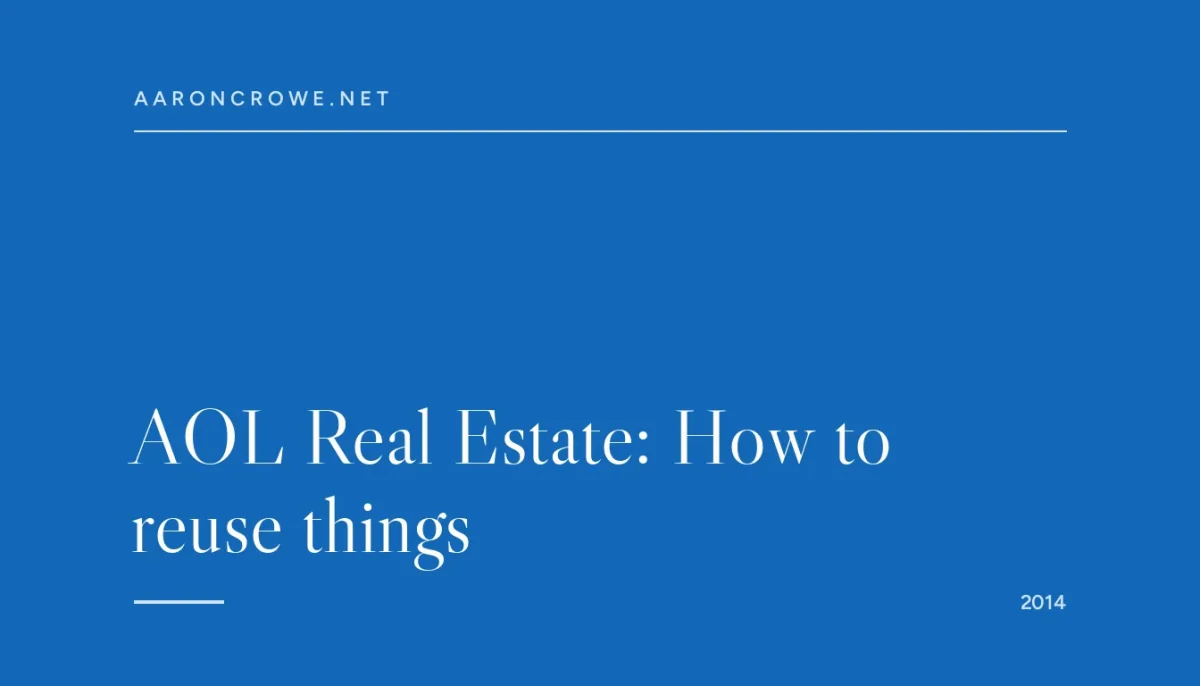 AOL Real Estate: How to reuse things