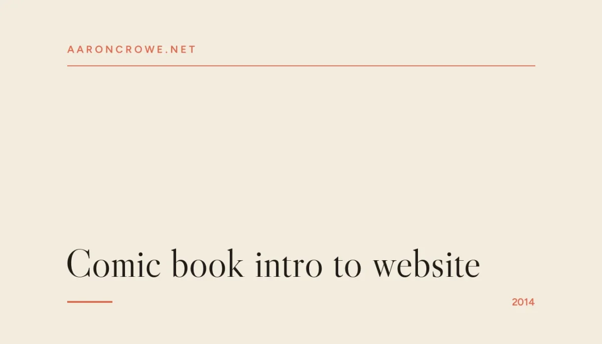 Comic book intro to website