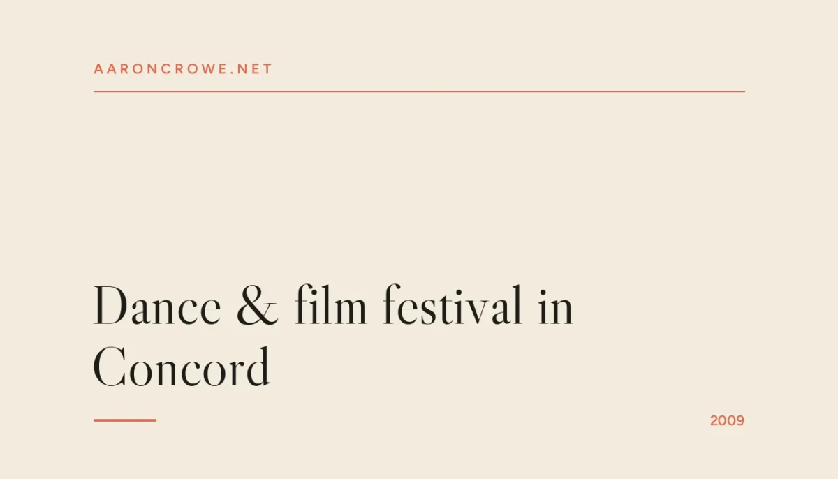 Dance & film festival in Concord
