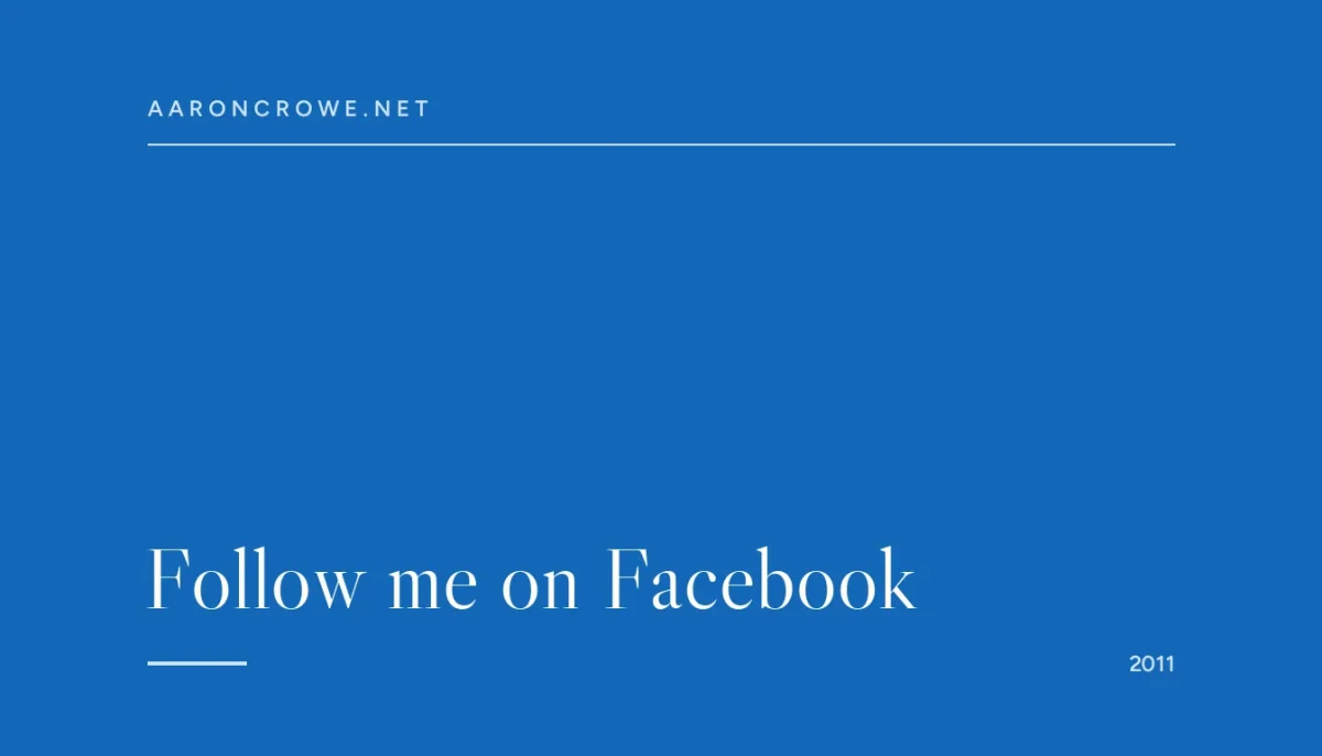 Follow me on Facebook