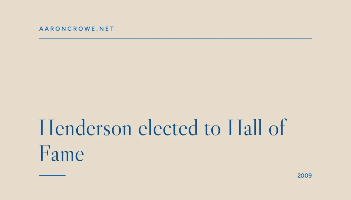 Henderson elected to Hall of Fame