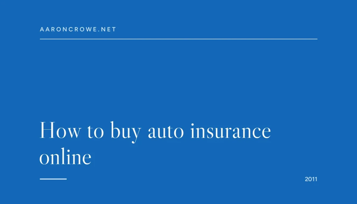 How to buy auto insurance online