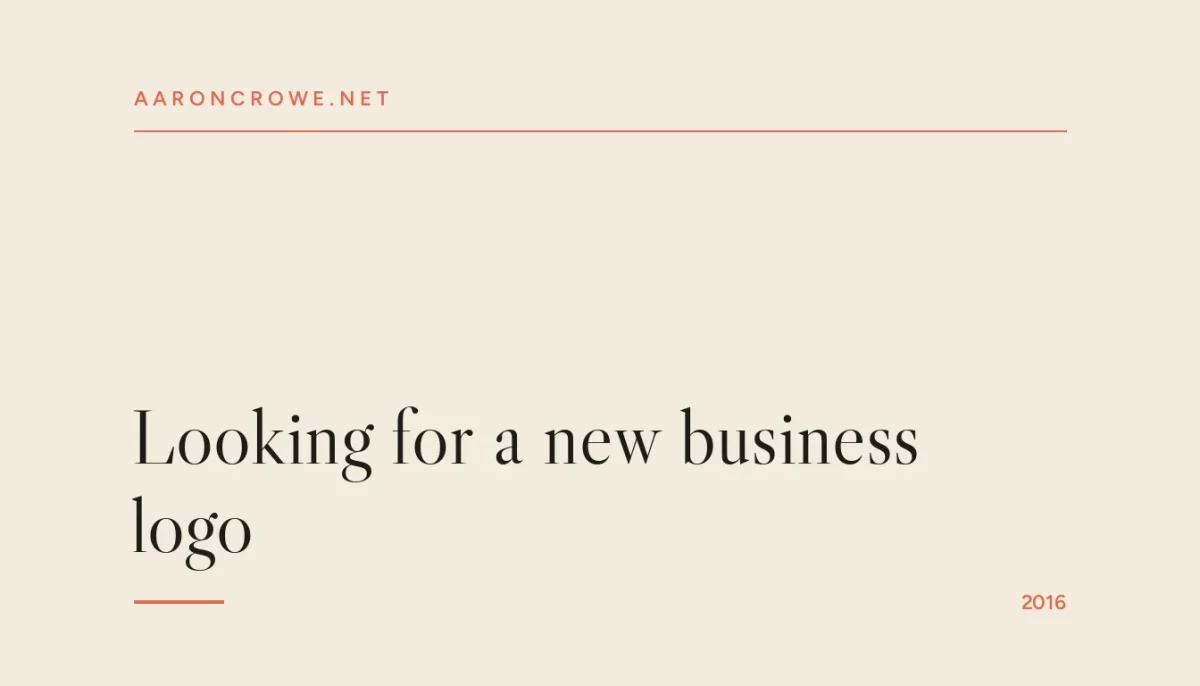 Looking for a new business logo