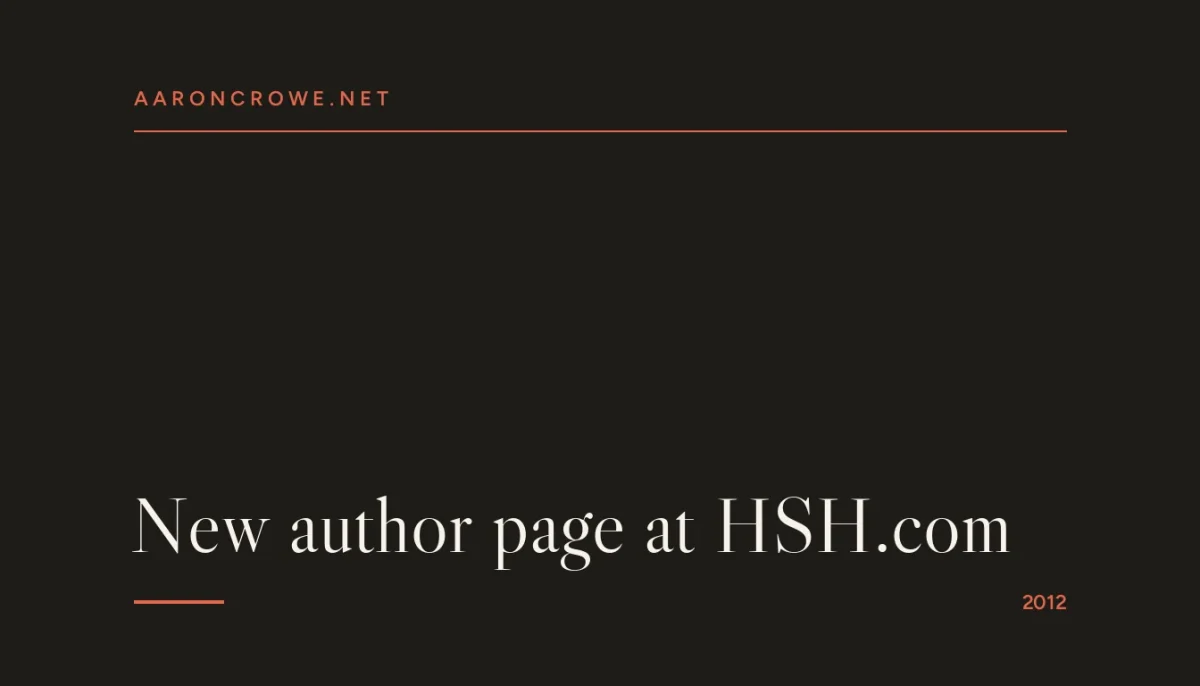 New author page at HSH.com