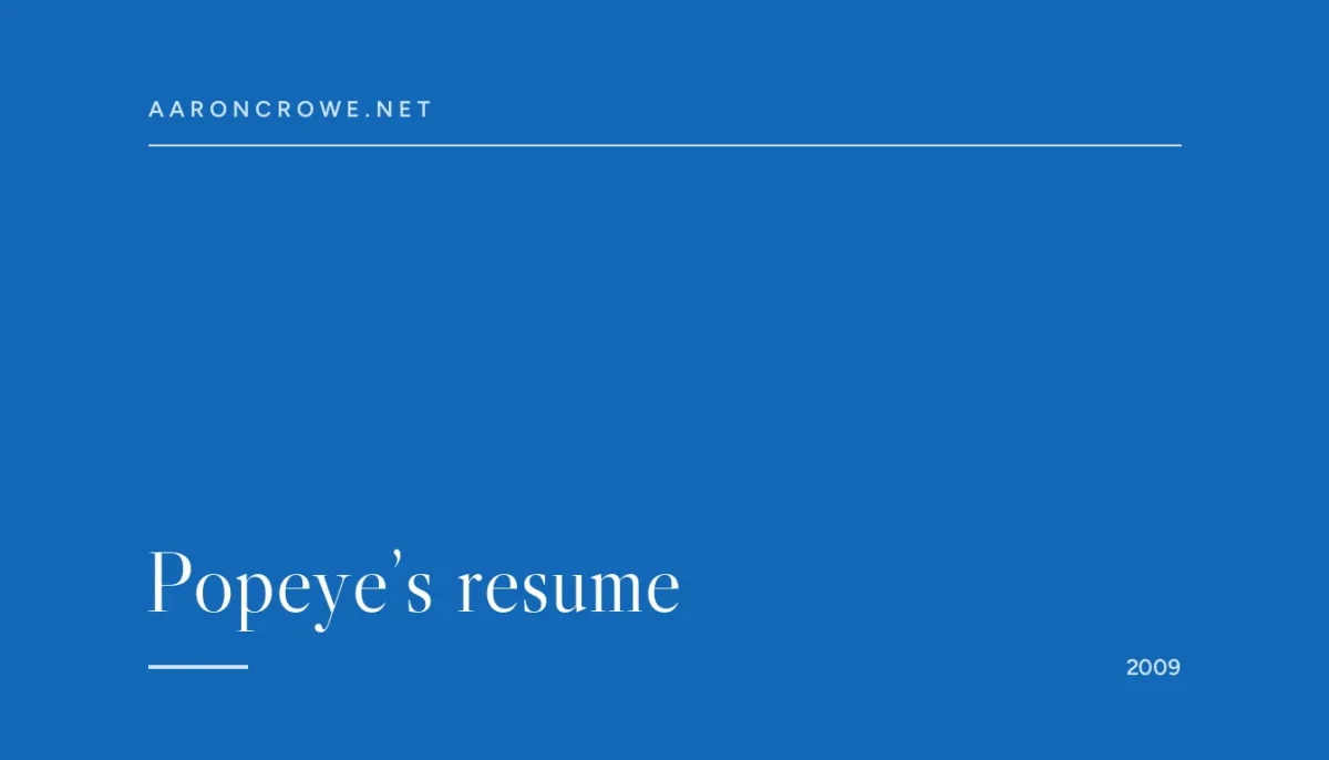 Popeye’s resume