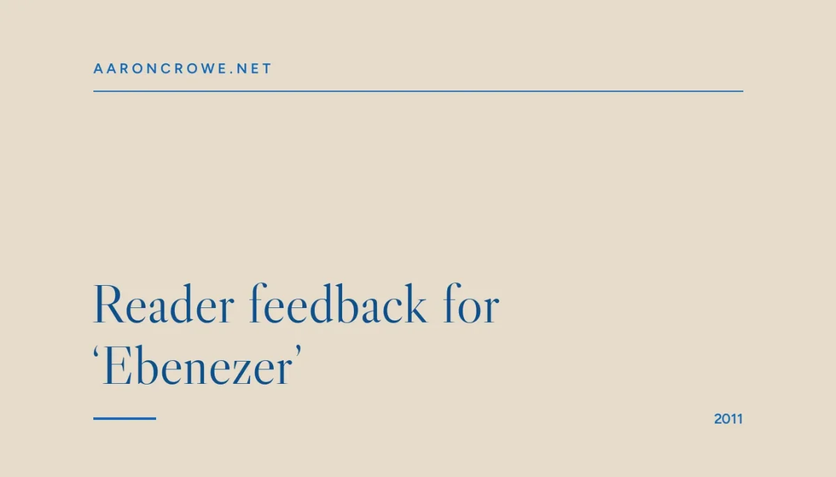 Reader feedback for ‘Ebenezer’