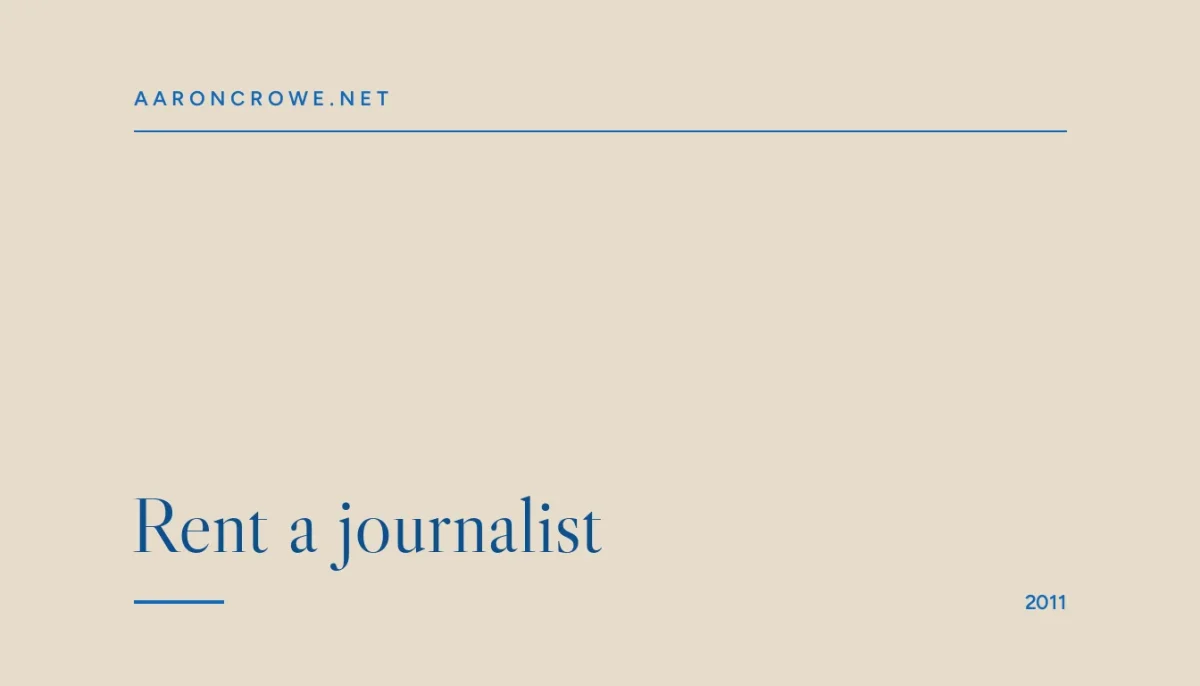 Rent a journalist