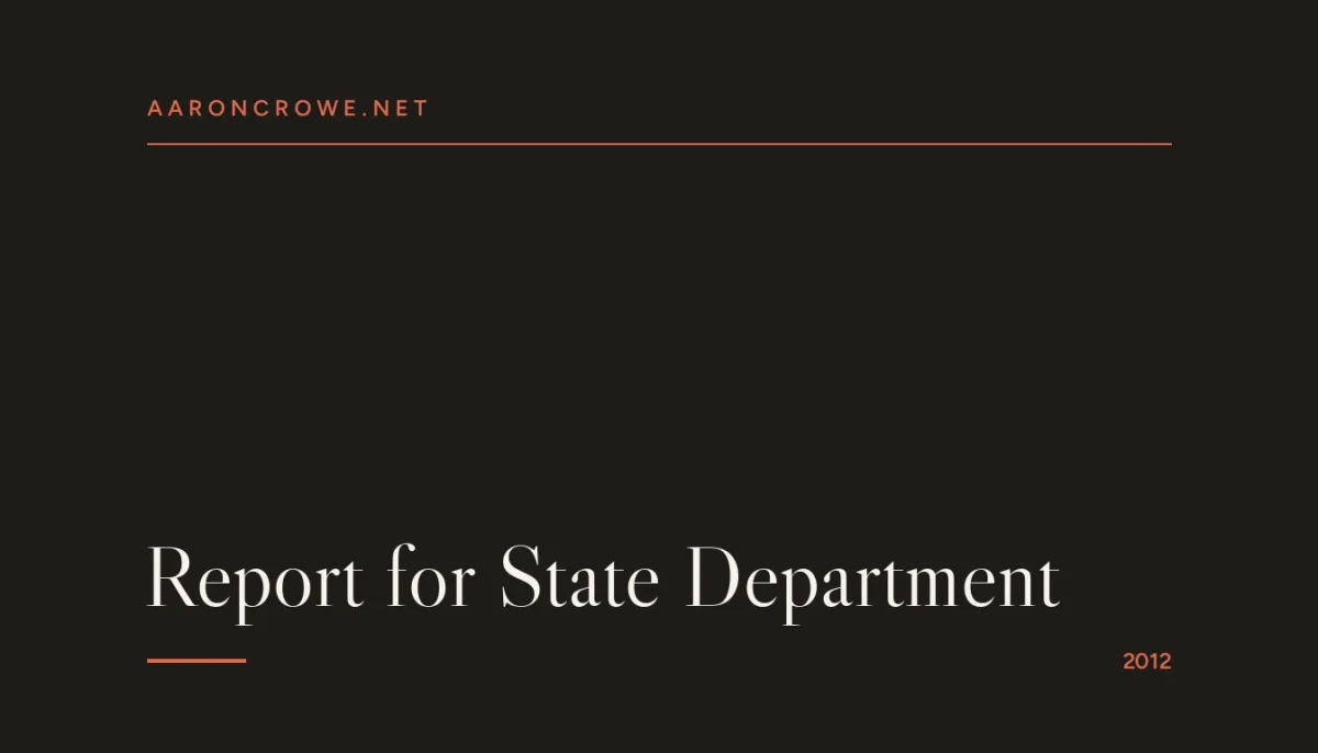 Report for State Department