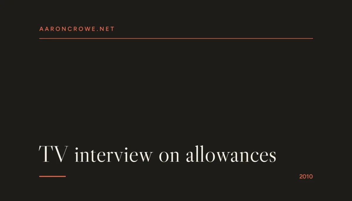 TV interview on allowances