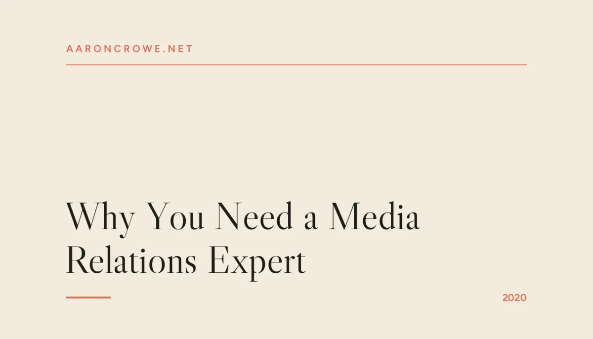 Why You Need a Media Relations Expert