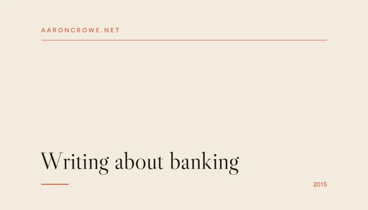 Writing about banking
