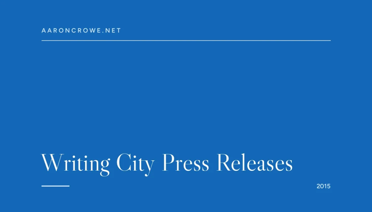 Writing City Press Releases